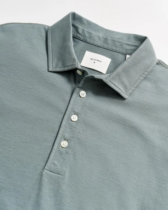Polos Tees and Henleys Men Billy Reid Stripe Pensacola Polo Slate Green
