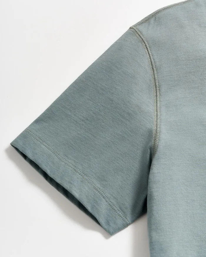 Polos Tees and Henleys Men Billy Reid Stripe Pensacola Polo Slate Green