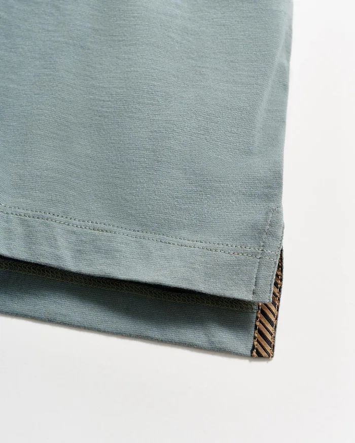 Polos Tees and Henleys Men Billy Reid Stripe Pensacola Polo Slate Green