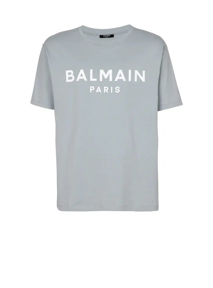 Printed Paris Shortsleeved Tshirt Grey Men Balmain TShirts