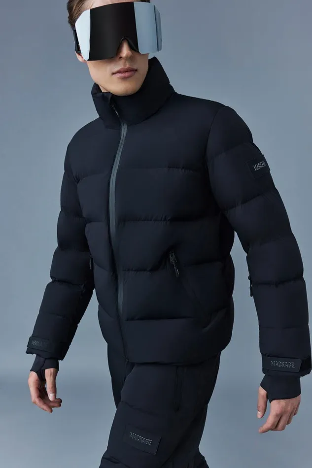 Puffer Men Mackage SAMUELSKI Medium Down Jacket With Hood Sky Blue Puffer Men Mackage SAMUELSKI Medium Down Jacket With Hood Sky Blue
