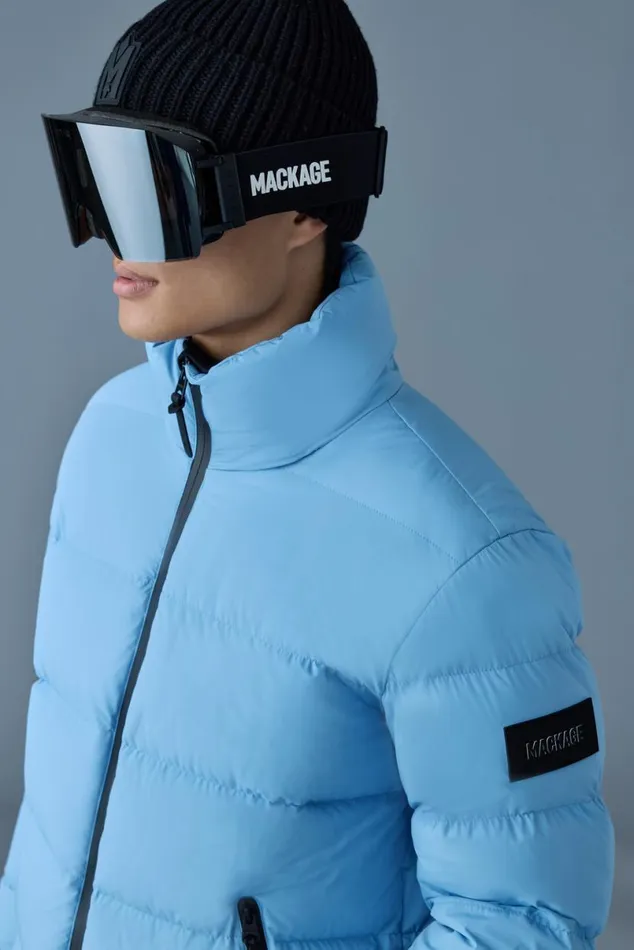 Puffer Men Mackage SAMUELSKI Medium Down Jacket With Hood Sky Blue Puffer Men Mackage SAMUELSKI Medium Down Jacket With Hood Sky Blue