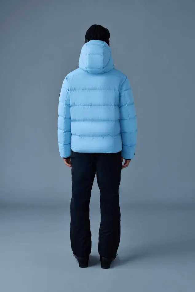 Puffer Men Mackage SAMUELSKI Medium Down Jacket With Hood Sky Blue Puffer Men Mackage SAMUELSKI Medium Down Jacket With Hood Sky Blue
