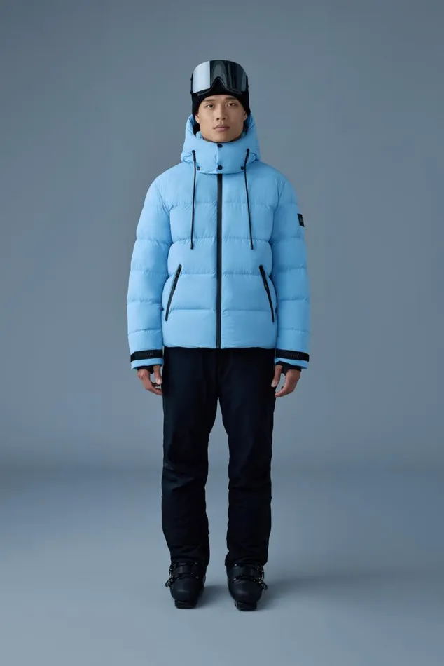 Puffer Men Mackage SAMUELSKI Medium Down Jacket With Hood Sky Blue Puffer Men Mackage SAMUELSKI Medium Down Jacket With Hood Sky Blue