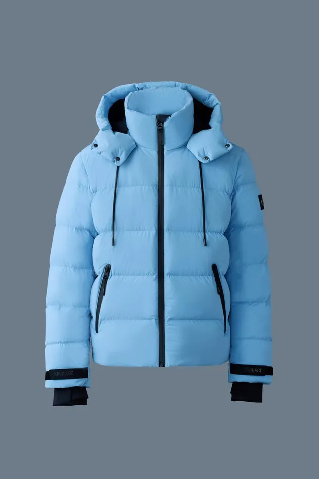 Puffer Men Mackage SAMUELSKI Medium Down Jacket With Hood Sky Blue Puffer Men Mackage SAMUELSKI Medium Down Jacket With Hood Sky Blue