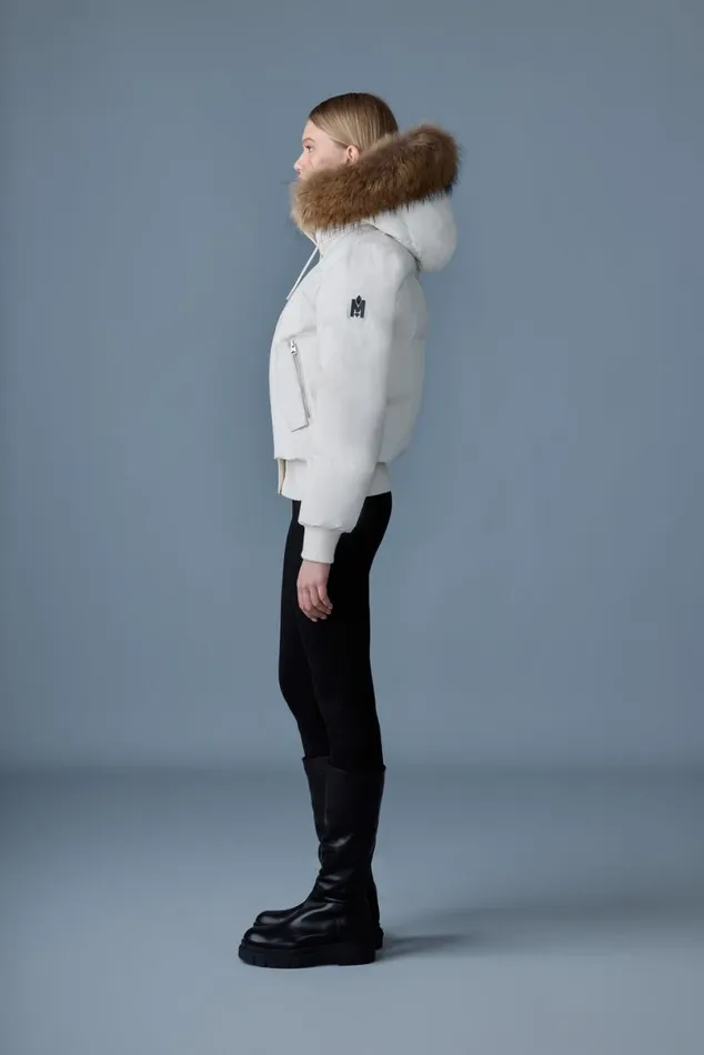 Puffers Women Mackage NEFIFZ Down Jacket With Removable Fur Trimmed Hood Black