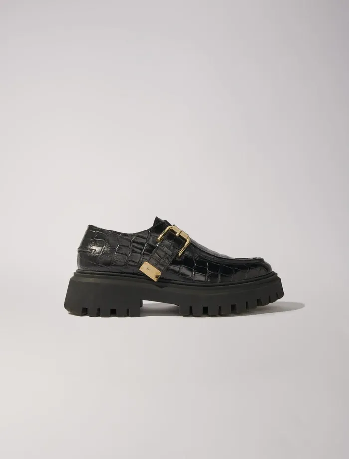 Pumps and Sandals Women Maje Chunky Leather Derbies Black