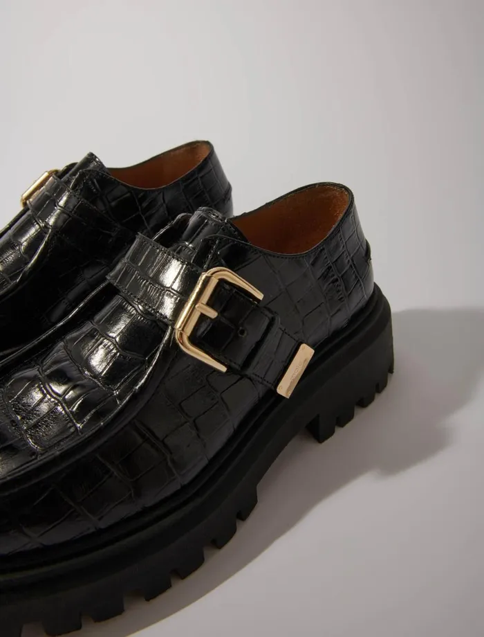 Pumps and Sandals Women Maje Chunky Leather Derbies Black