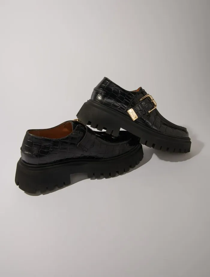 Pumps and Sandals Women Maje Chunky Leather Derbies Black