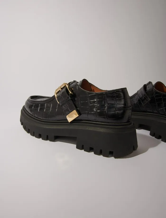 Pumps and Sandals Women Maje Chunky Leather Derbies Black