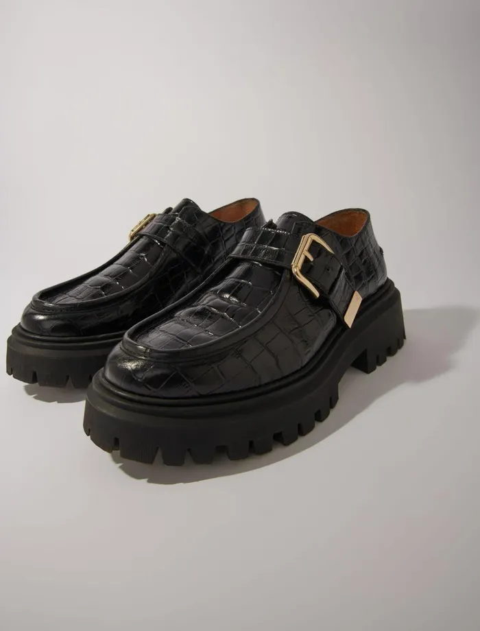 Pumps and Sandals Women Maje Chunky Leather Derbies Black