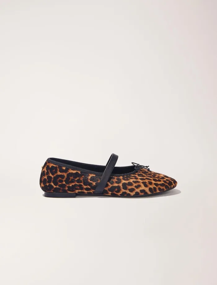 Pumps and Sandals Women Maje LeopardEffect Leather Ballet Flats Leopard Print