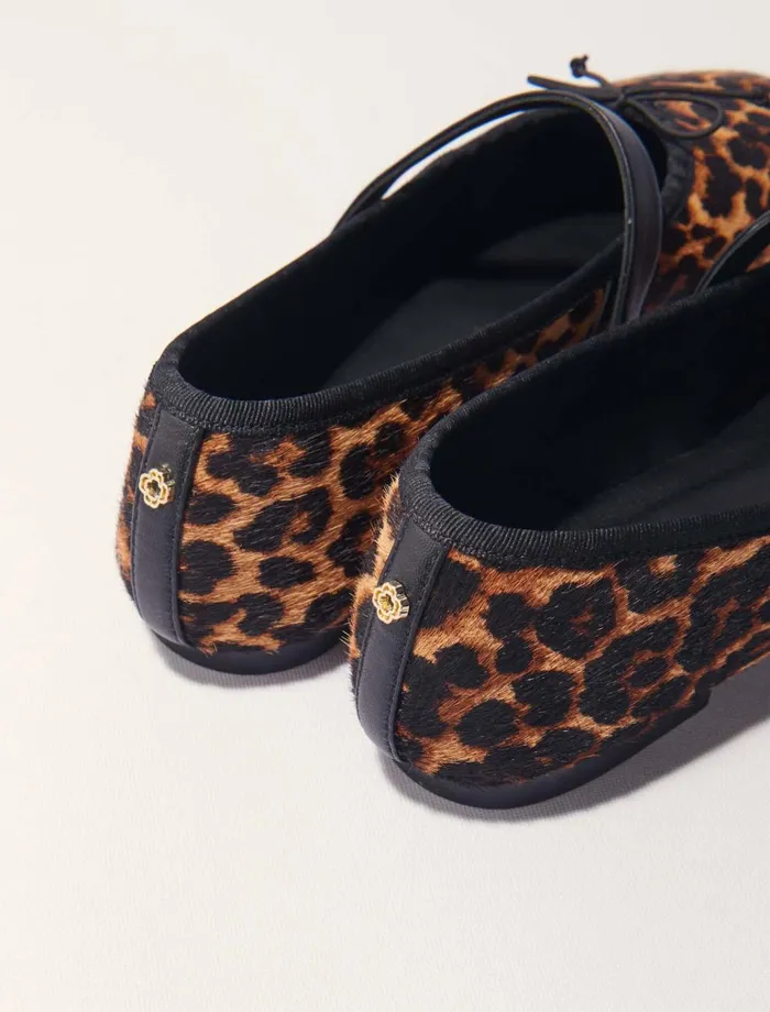 Pumps and Sandals Women Maje LeopardEffect Leather Ballet Flats Leopard Print
