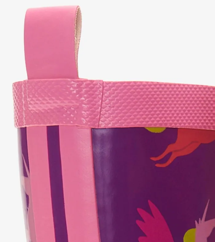 Rainwear Girls Hatley Pretty Unicorn Shiny Rain Boots