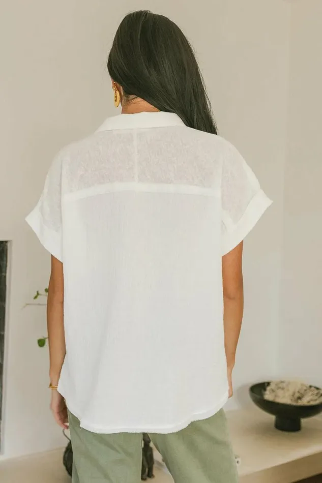 Raven Button Up Top In White White Women Bohme Tops