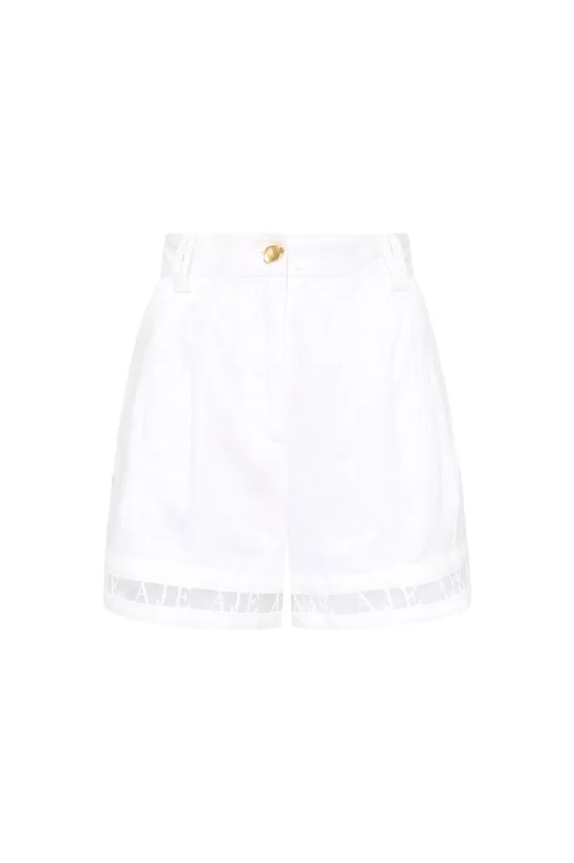 Reframe Logo Short Ivory Women Aje Shorts