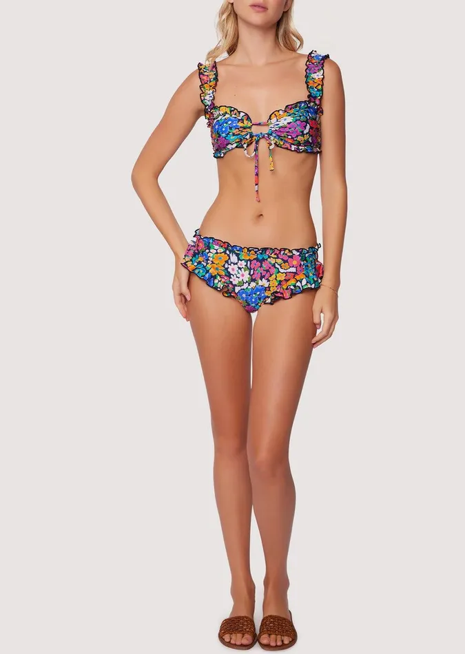 Renoir039s Terrace Ruffle Bikini Top Flowermulti Women Lost Wander Swim