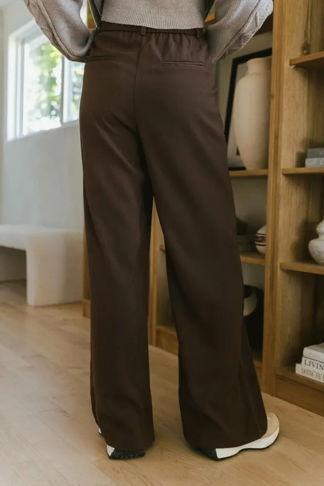 Romaine Wide Leg Pants In Brown Brown Women Bohme Pants