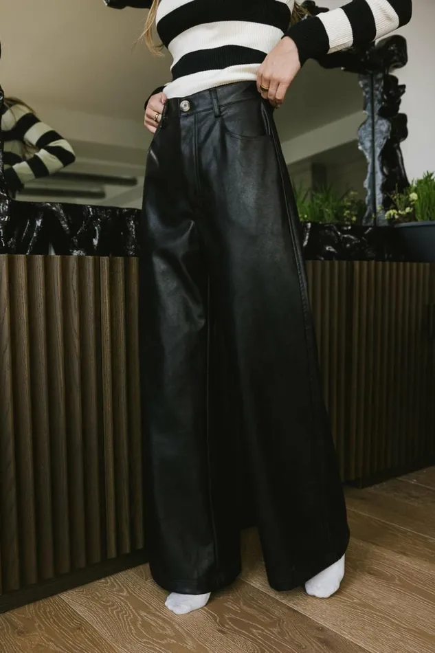 Rory Vegan Leather Pants Black Women Bohme Pants