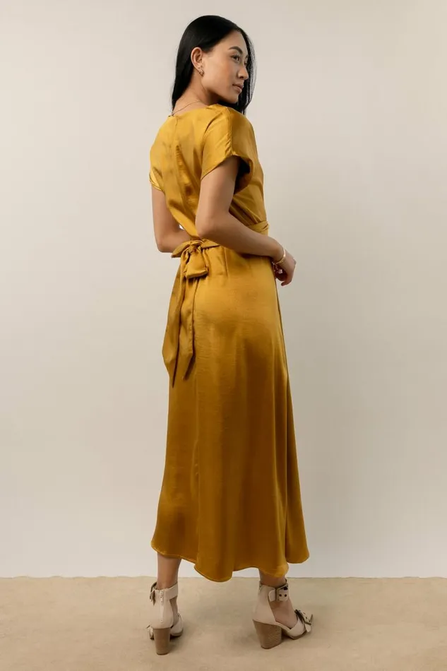 Rosalind Midi Dress In Mustard Mustard Women Bohme Dresses