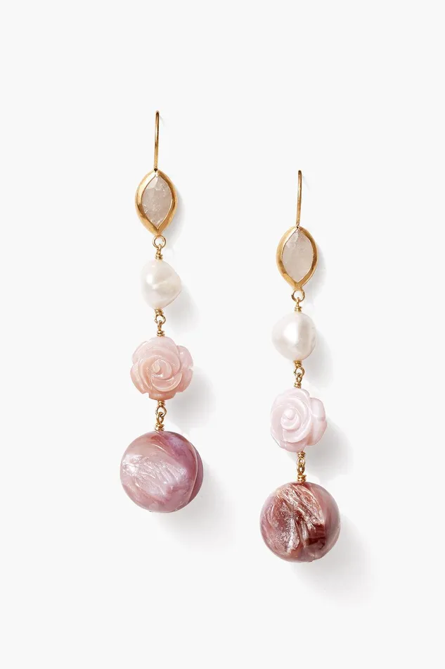 Roseto Tiered Earrings Pink Women Chan Luu Earrings