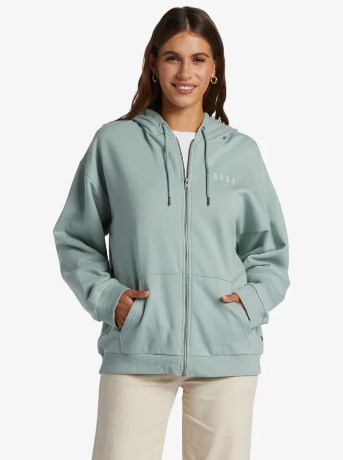 Roxy Jackets Oversized Evening Hike Hoodie Blue Surf 8211 Women