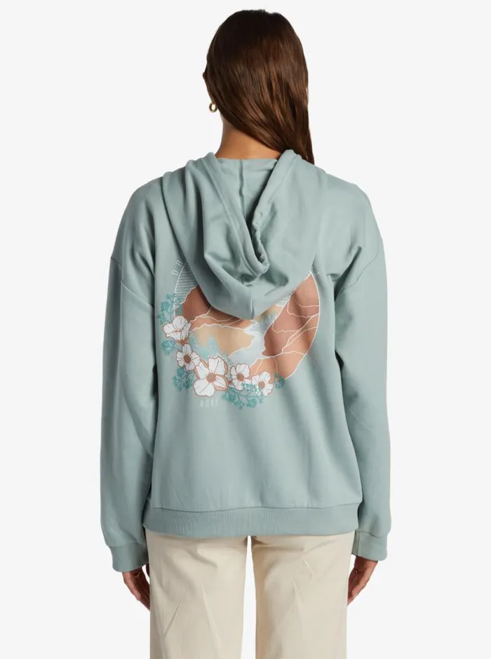 Roxy Jackets Oversized Evening Hike Hoodie Blue Surf 8211 Women