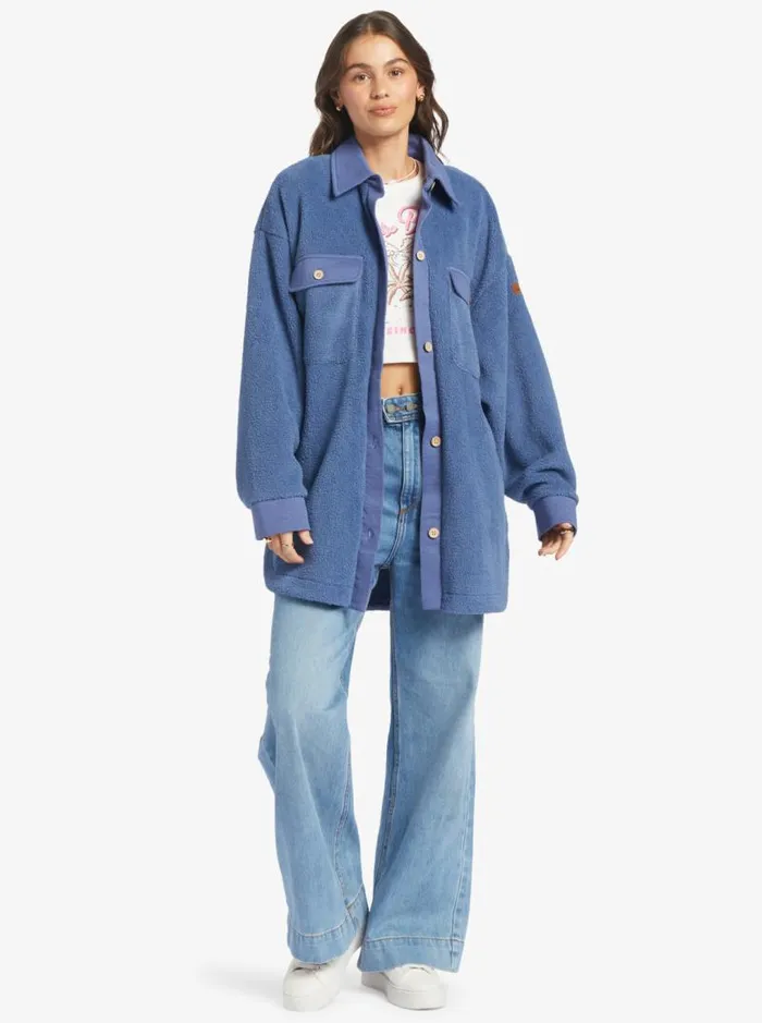 Roxy Jackets Switch Up Sherpa Fleece Overshirt Marlin 8211 Women