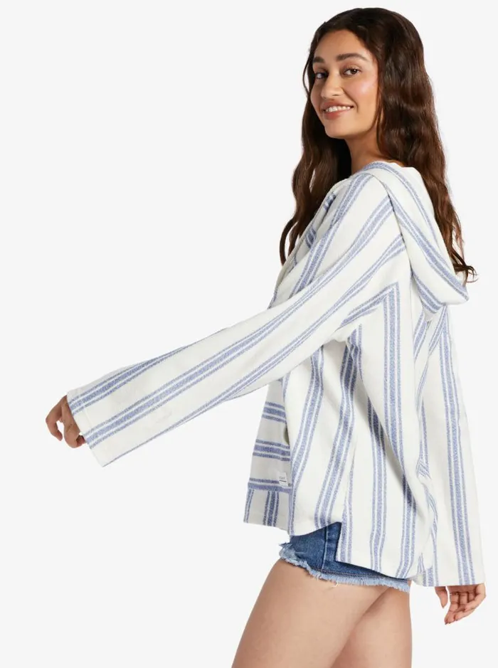 Roxy Jackets Wild And Free Poncho Style Hoodie Bayside Stripe 8211 Women Roxy Jackets Wild And Free Poncho Style Hoodie Bayside Stripe 8211 Women