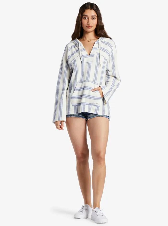 Roxy Jackets Wild And Free Poncho Style Hoodie Bayside Stripe 8211 Women Roxy Jackets Wild And Free Poncho Style Hoodie Bayside Stripe 8211 Women