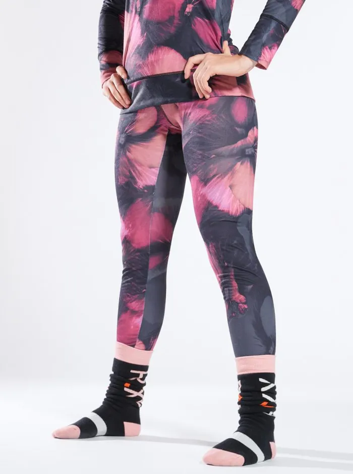 Roxy Pants and Jeans Daybreak Technical Base Layer Leggings True Black Pansy Pansy 8211 Women