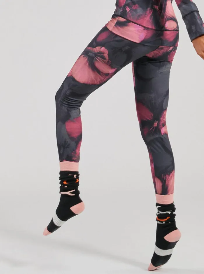 Roxy Pants and Jeans Daybreak Technical Base Layer Leggings True Black Pansy Pansy 8211 Women