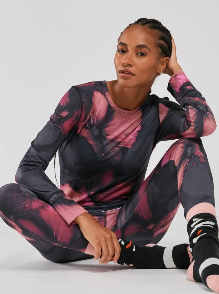 Roxy Pants and Jeans Daybreak Technical Base Layer Leggings True Black Pansy Pansy 8211 Women