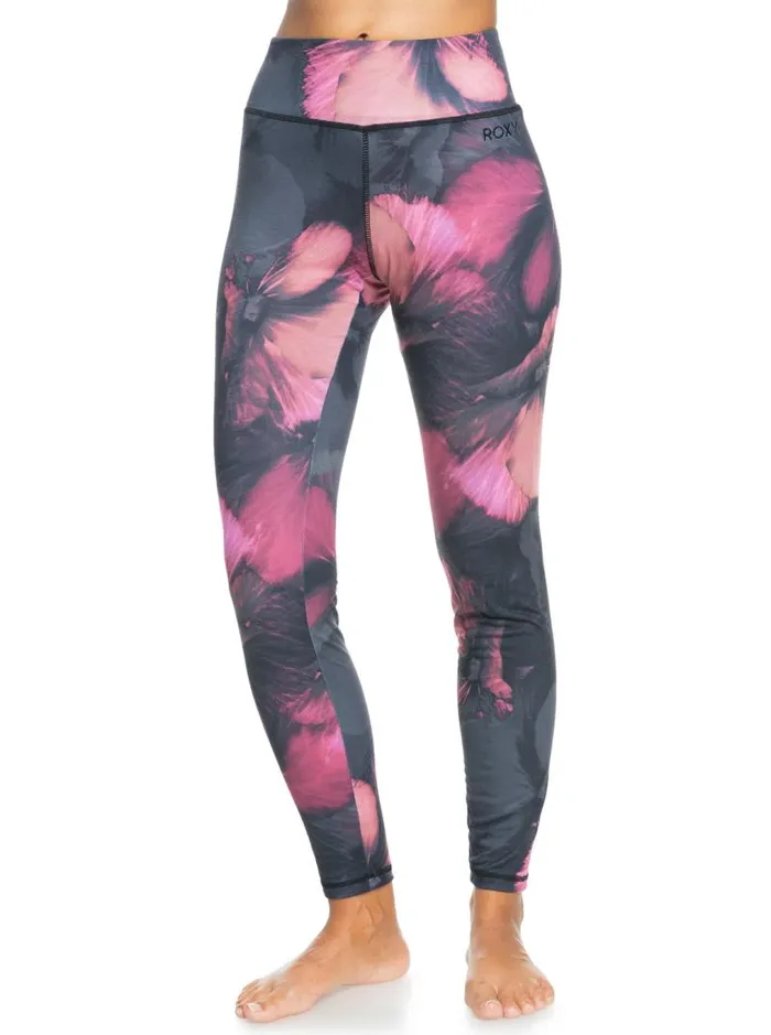 Roxy Pants and Jeans Daybreak Technical Base Layer Leggings True Black Pansy Pansy 8211 Women