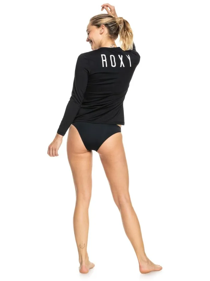 Roxy Rashguards Enjoy Waves Long Sleeve UPF 50 Rashguard Anthracite 8211 Women