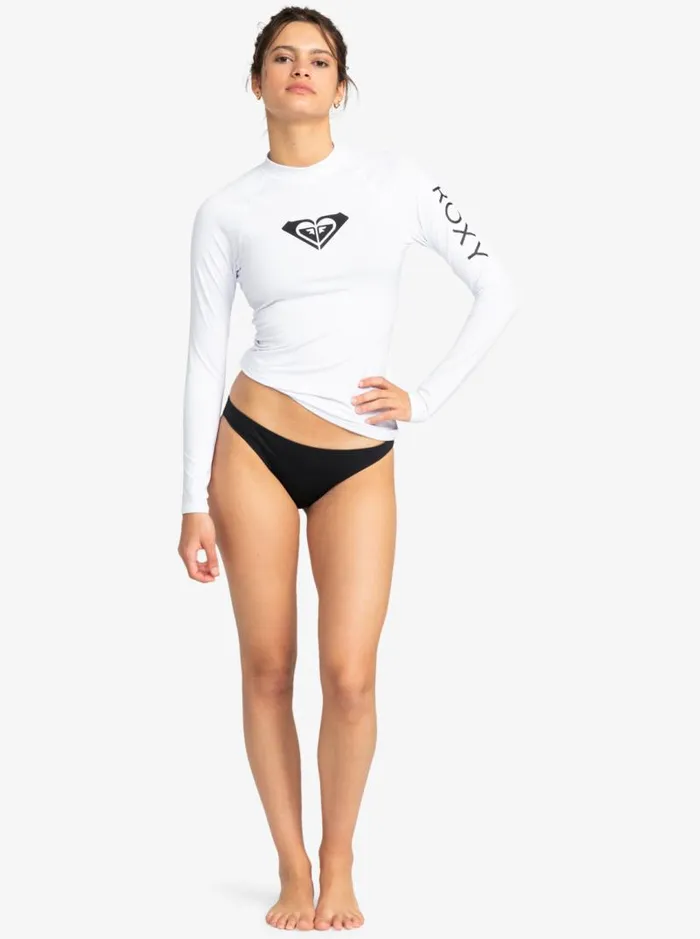 Roxy Rashguards Whole Hearted Long Sleeve UPF 50 Rashguard Bright White 8211 Women