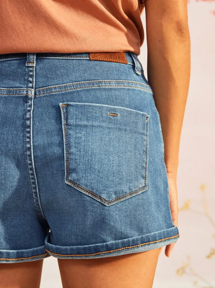 Roxy Shorts Fire Away High Denim Shorts Medium Blue 8211 Women Roxy Shorts Fire Away High Denim Shorts Medium Blue 8211 Women