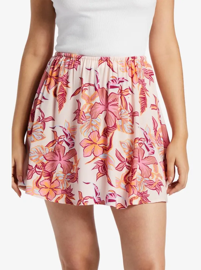 Roxy Skirts Para Paradise Drawstring Mini Skirt Pale Dogwood Kartofeel Tropica 8211 Women