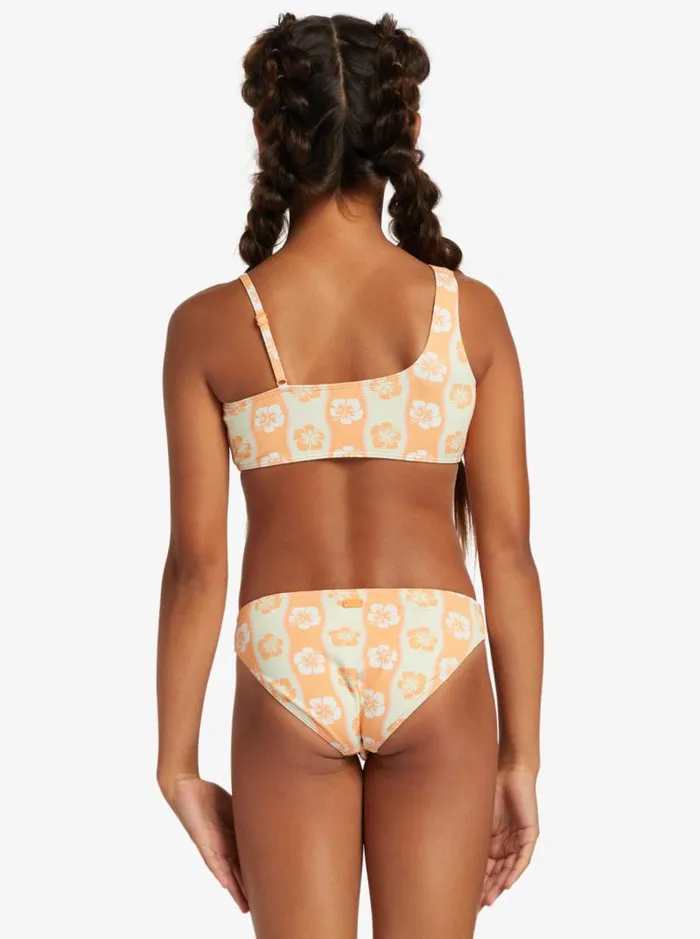 Roxy Swim Girl039s 416 Wavy Flower Two Piece Crop Top Bikini Set For Girls Ambroisia Wave Babe Big 8211 Kids
