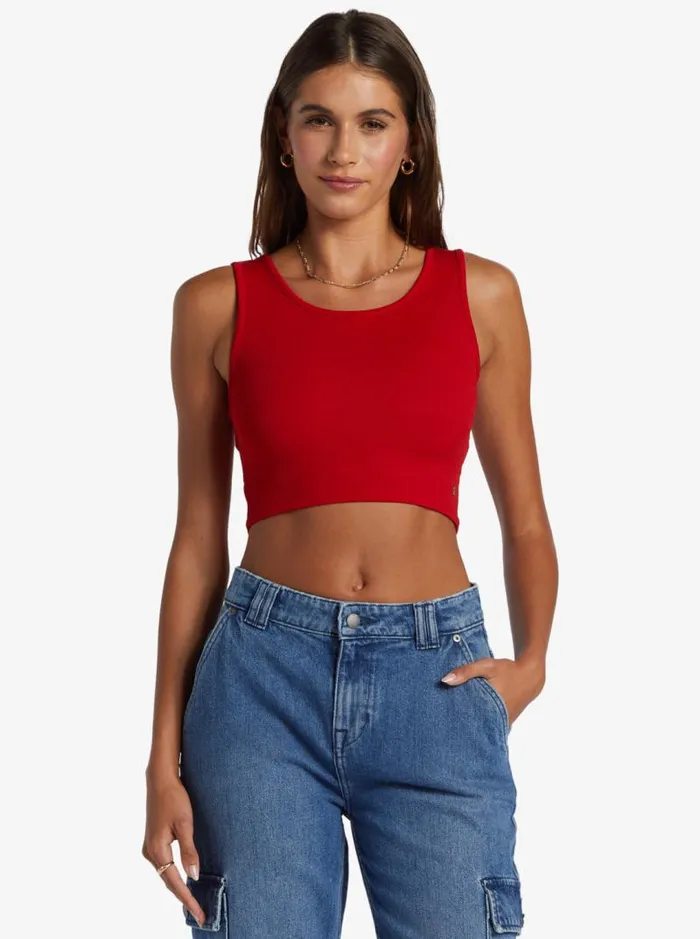 Roxy Tees and Tanks Good Keepsake Crop Top Barbados Cherry 8211 Women