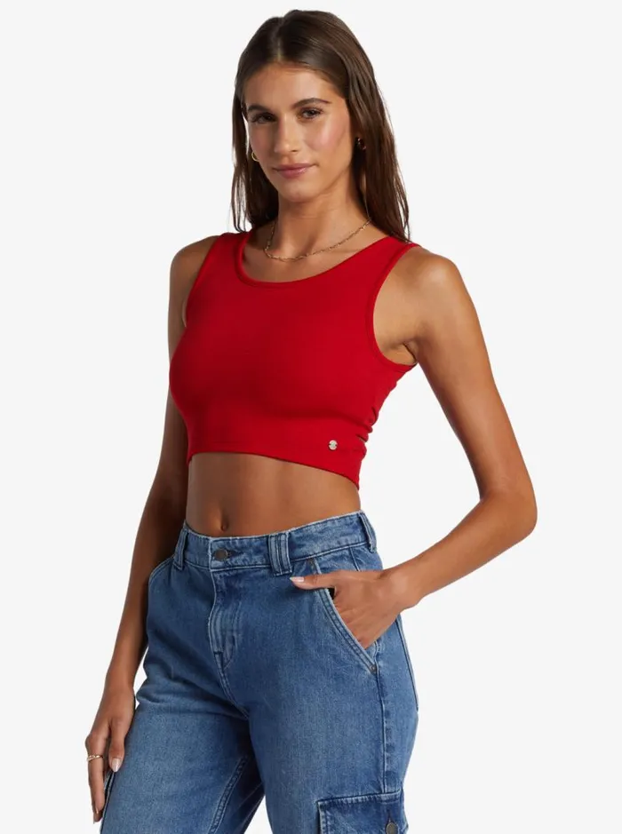 Roxy Tees and Tanks Good Keepsake Crop Top Barbados Cherry 8211 Women