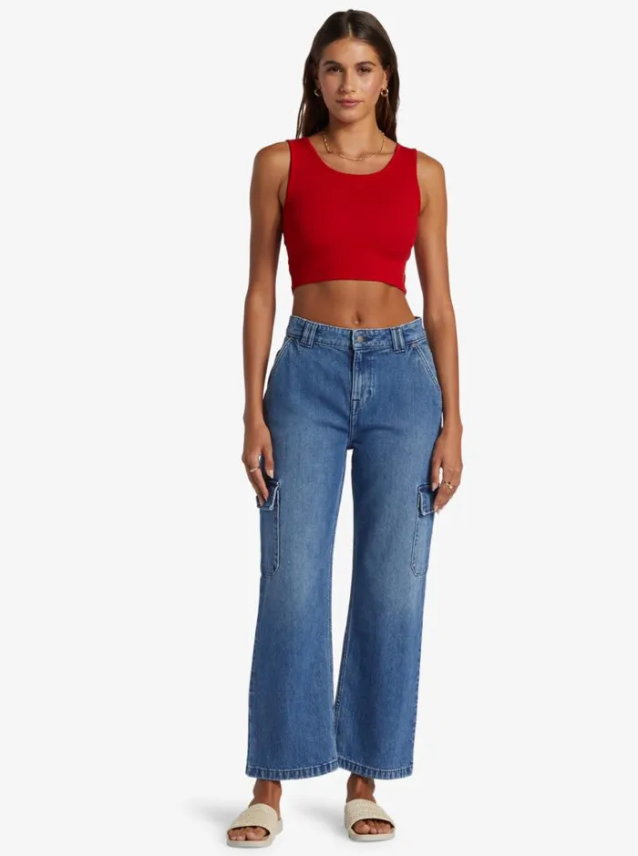 Roxy Tees and Tanks Good Keepsake Crop Top Barbados Cherry 8211 Women