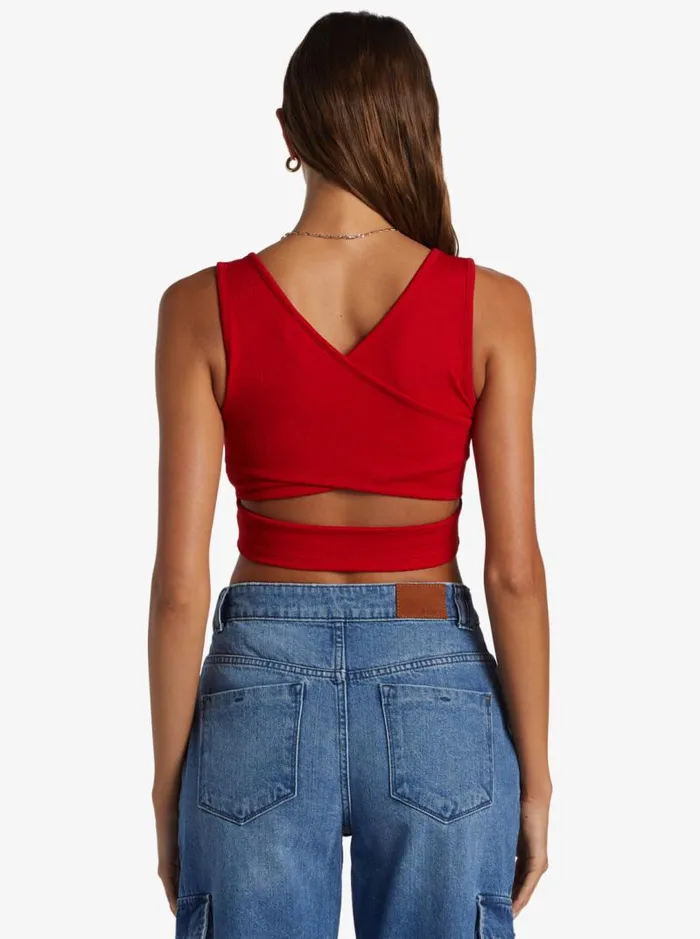 Roxy Tees and Tanks Good Keepsake Crop Top Barbados Cherry 8211 Women