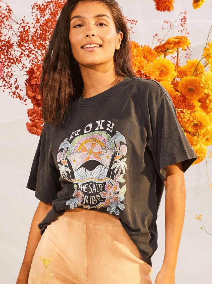 Roxy Tops To The Sun TShirt Anthracite 8211 Women