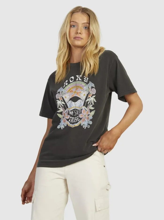 Roxy Tops To The Sun TShirt Anthracite 8211 Women