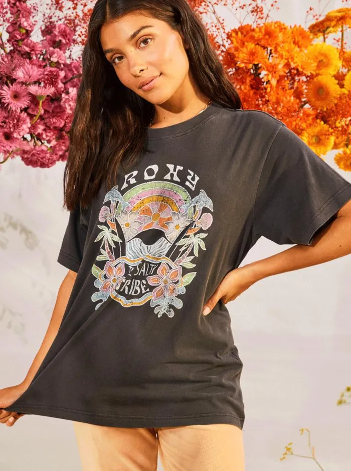 Roxy Tops To The Sun TShirt Anthracite 8211 Women
