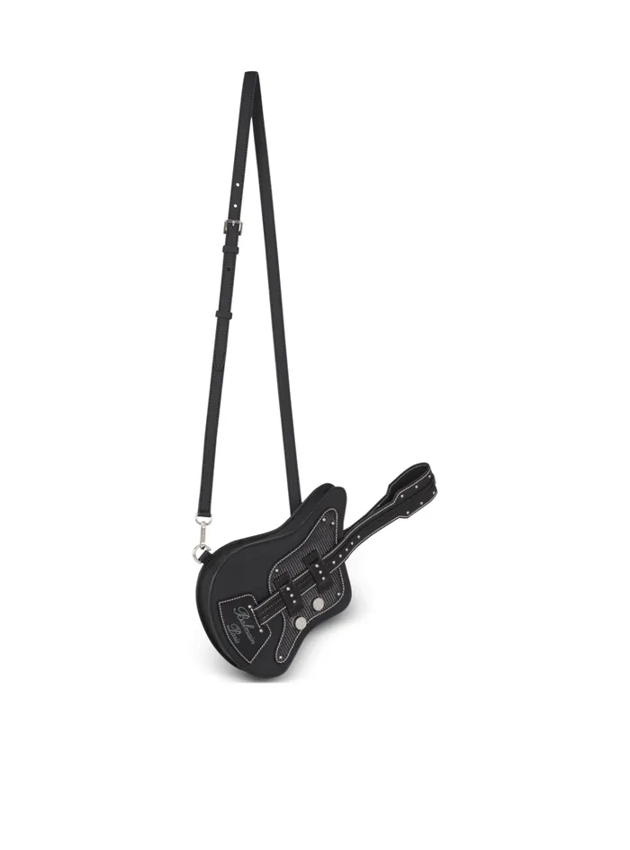 Rubber Guitar Clutch Bag Black Men Balmain CrossBody Bags