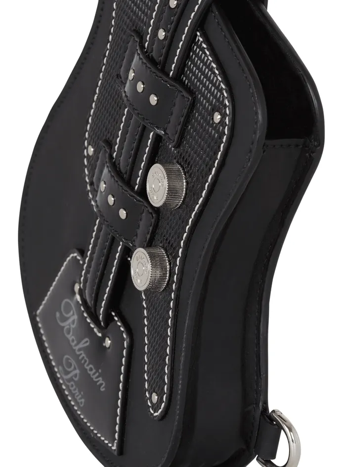 Rubber Guitar Clutch Bag Black Men Balmain CrossBody Bags