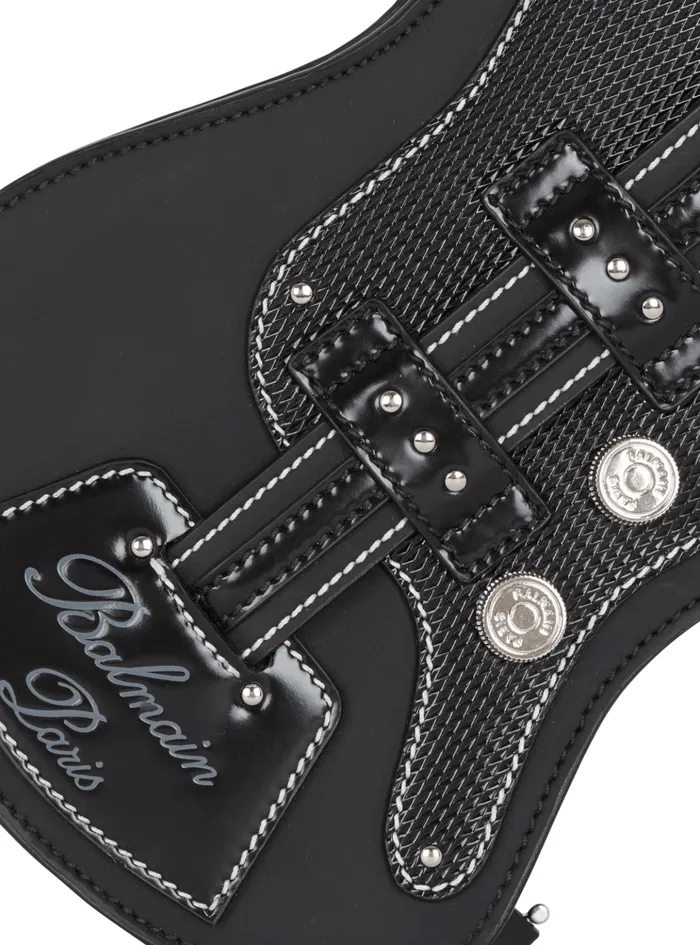 Rubber Guitar Clutch Bag Black Men Balmain CrossBody Bags