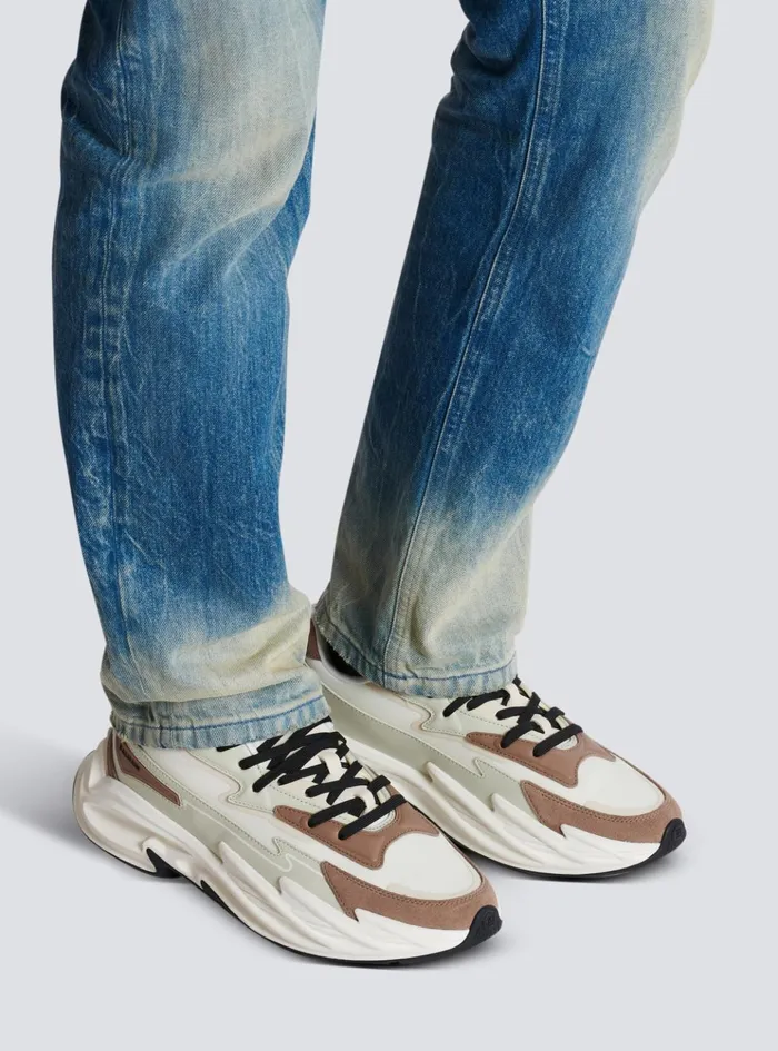 RunRow Leather And Nylon Sneakers White Men Balmain Sneakers